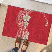 Plumeria Rubber Doormat Polynesian Tribal Frangipani Red LT03 - Polynesian Pride