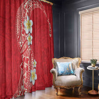 Plumeria Window Curtain Polynesian Tribal Frangipani Red LT03 - Polynesian Pride
