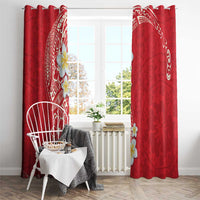 Plumeria Window Curtain Polynesian Tribal Frangipani Red LT03 - Polynesian Pride
