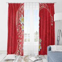 Plumeria Window Curtain Polynesian Tribal Frangipani Red LT03 - Polynesian Pride