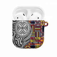Niue Hiapo and Maori Decoration Tattoos AirPods Case LT03 White - Polynesian Pride