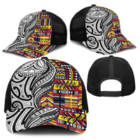 Niue Hiapo and Maori Decoration Tattoos Baseball Net Cap LT03 - Polynesian Pride