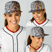 Niue Hiapo and Maori Decoration Tattoos Baseball Net Cap LT03 - Polynesian Pride