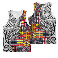 Niue Hiapo and Maori Decoration Tattoos Basketball Jersey - Polynesian Pride