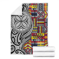 Niue Hiapo and Maori Decoration Tattoos Blanket - Polynesian Pride
