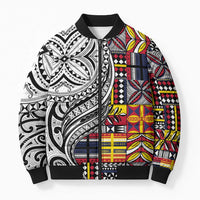 Niue Hiapo and Maori Decoration Tattoos Bomber Puffer Jacket - Polynesian Pride