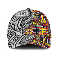 Niue Hiapo and Maori Decoration Tattoos Classic Cap LT03 Universal Fit White - Polynesian Pride