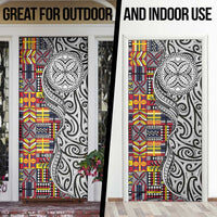 Niue Hiapo and Maori Decoration Tattoos Door Cover - Polynesian Pride