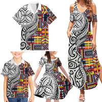 Niue Hiapo and Maori Decoration Tattoos Family Matching Summer Maxi Dress and Hawaiian Shirt - Polynesian Pride