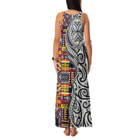 Niue Hiapo and Maori Decoration Tattoos Family Matching Tank Maxi Dress and Hawaiian Shirt - Polynesian Pride