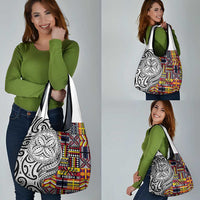 Niue Hiapo and Maori Decoration Tattoos Grocery Bag - Polynesian Pride