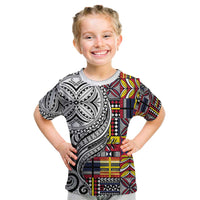 Niue Hiapo and Maori Decoration Tattoos Kid T Shirt - Polynesian Pride