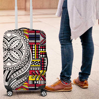Niue Hiapo and Maori Decoration Tattoos Luggage Cover LT03 White - Polynesian Pride