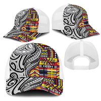 Niue Hiapo and Maori Decoration Tattoos Mesh Trucker Cap LT03 - Polynesian Pride