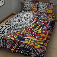 Niue Hiapo and Maori Decoration Tattoos Quilt Bed Set - Polynesian Pride