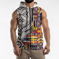 Niue Hiapo and Maori Decoration Tattoos Sleeveless Zip Hoodie LT03 - Polynesian Pride