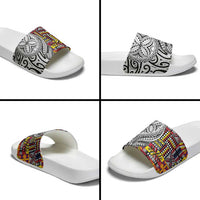 Niue Hiapo and Maori Decoration Tattoos Slide Sandals - Polynesian Pride
