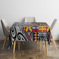 Niue Hiapo and Maori Decoration Tattoos Tablecloth - Polynesian Pride