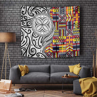 Niue Hiapo and Maori Decoration Tattoos Tapestry - Polynesian Pride