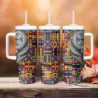 Niue Hiapo and Maori Decoration Tattoos Tumbler With Handle - Polynesian Pride