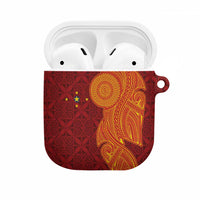 Niue Polynesian Hiapo Tattoo Art AirPods Case Half Style Red Yellow Color LT03 Red - Polynesian Pride