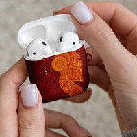 Niue Polynesian Hiapo Tattoo Art AirPods Case Half Style Red Yellow Color LT03 - Polynesian Pride