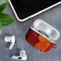 Niue Polynesian Hiapo Tattoo Art AirPods Case Half Style Red Yellow Color LT03 - Polynesian Pride