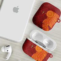 Niue Polynesian Hiapo Tattoo Art AirPods Case Half Style Red Yellow Color LT03 - Polynesian Pride