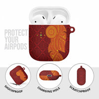 Niue Polynesian Hiapo Tattoo Art AirPods Case Half Style Red Yellow Color LT03 - Polynesian Pride