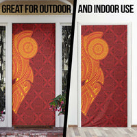 Niue Polynesian Hiapo Tattoo Art Door Cover Half Style Red Yellow Color - Polynesian Pride