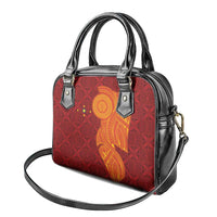Niue Polynesian Hiapo Tattoo Art Shoulder Handbag Half Style Red Yellow Color LT03 - Polynesian Pride