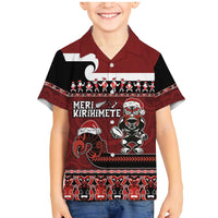 New Zealand Christmas Family Matching Mermaid Dress and Hawaiian Shirt Meri Kirihimete Aotearoa Warrior on Waka with Maori Art Tattoo