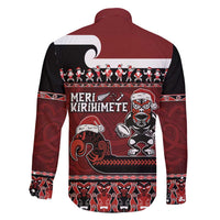 New Zealand Christmas Family Matching Short Sleeve Bodycon Dress and Hawaiian Shirt Meri Kirihimete Aotearoa Warrior on Waka with Maori Art Tattoo