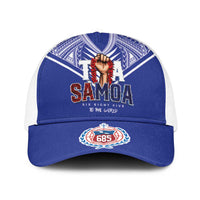Toa Samoa Rugby Baseball Net Cap Six Eight Five to The World LT03 One Size White Blue - Polynesian Pride