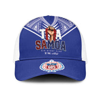 Toa Samoa Rugby Mesh Trucker Cap Six Eight Five to The World LT03 One Size White Blue - Polynesian Pride