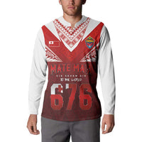 Mate Ma'a Tonga Rugby Button Sweatshirt Six Seven Six to The World LT03 - Polynesian Pride