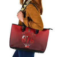 Mate Ma'a Tonga Rugby Leather Tote Bag Six Seven Six to The World LT03 Red - Polynesian Pride