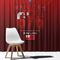 Mate Ma'a Tonga Rugby Window Curtain Six Seven Six to The World LT03 - Polynesian Pride