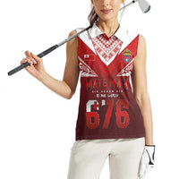 Mate Ma'a Tonga Rugby Women Sleeveless Polo Shirt Six Seven Six to The World