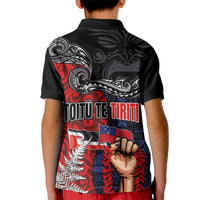 Aotearoa and Samoa Toitu Te Tiriti Kid Polo Shirt Honour the Treaty - Te Tiriti Is Us