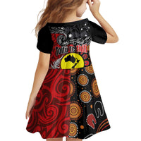 Aotearoa and Australia Toitu Te Tiriti Kid Short Sleeve Dress Honour the Treaty - Te Tiriti Is Us