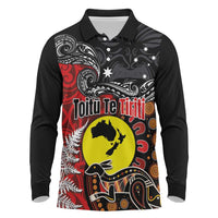 Aotearoa and Australia Toitu Te Tiriti Long Sleeve Polo Shirt Honour the Treaty - Te Tiriti Is Us