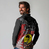 Aotearoa and Australia Toitu Te Tiriti Long Sleeve Polo Shirt Honour the Treaty - Te Tiriti Is Us