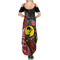 Aotearoa and Australia Toitu Te Tiriti Summer Maxi Dress Honour the Treaty - Te Tiriti Is Us LT03 - Polynesian Pride