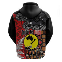 Aotearoa and Australia Toitu Te Tiriti Zip Hoodie Honour the Treaty - Te Tiriti Is Us
