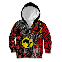 Aotearoa and Australia Toitu Te Tiriti Kid Hoodie Honour the Treaty - Stand Together Stand Stronger