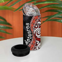Aotearoa Maori Stylized Koru - Silver Ferns 4 in 1 Can Cooler Tumbler