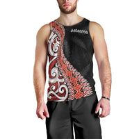 Aotearoa Maori Stylized Koru - Silver Ferns Men Tank Top LT03 Red - Polynesian Pride