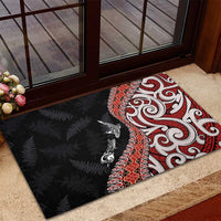 Aotearoa Maori Stylized Koru - Silver Ferns Rubber Doormat LT03 - Polynesian Pride