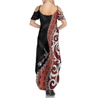 Aotearoa Maori Stylized Koru - Silver Ferns Summer Maxi Dress LT03 - Polynesian Pride